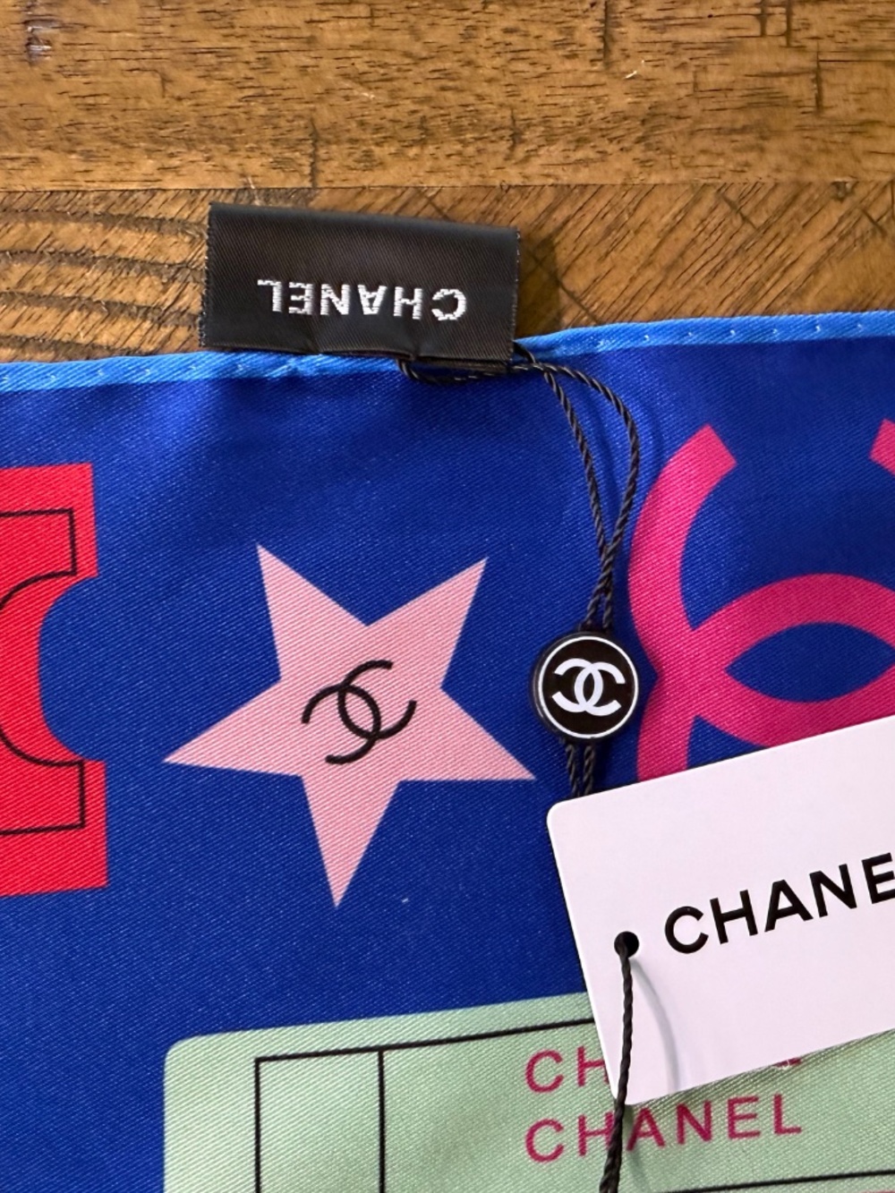 Chanel Ticket Print Silk Scarf - Picture 2 of 6